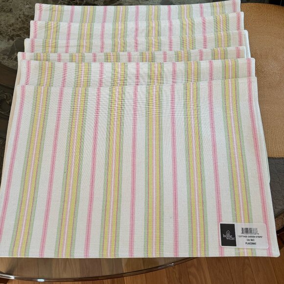 Homewear Cottage Garden Striped Tablecloth & Matching Placemates - Picture 1 of 6